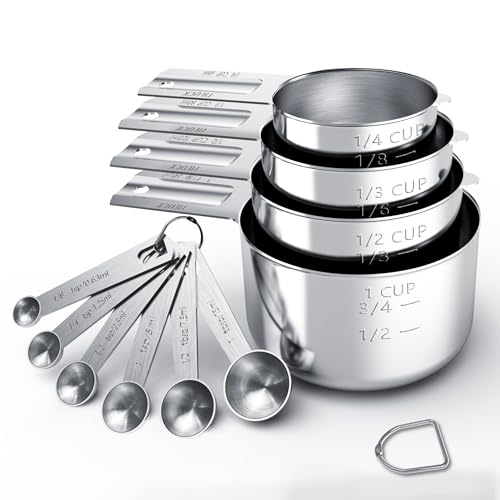 Smart Home TILUCK Stainless Steel Measuring Cups & Spoons Set, Cups Set