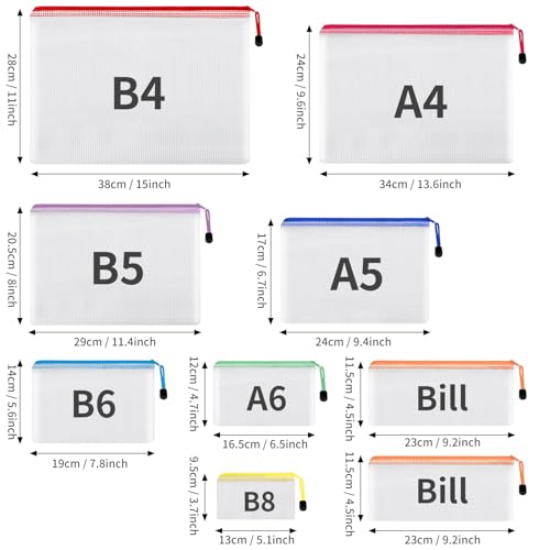 Classic EOOUT 30pcs Mesh Zipper Pouch Bags, 8 Sizes Plastic Zipper for Daily Use