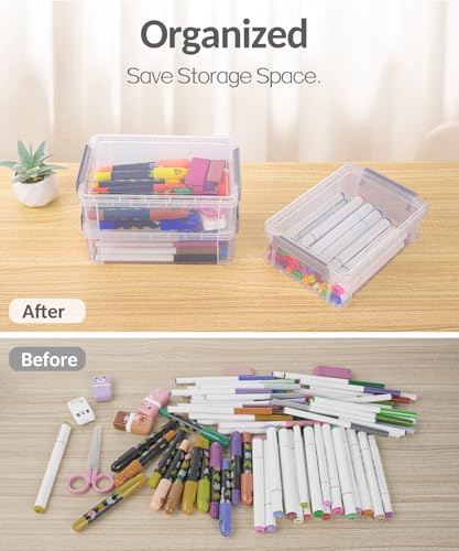 Minimalist Sooez 6 Pack Extra Large Pencil Box, Plastic Pencil Case Kit